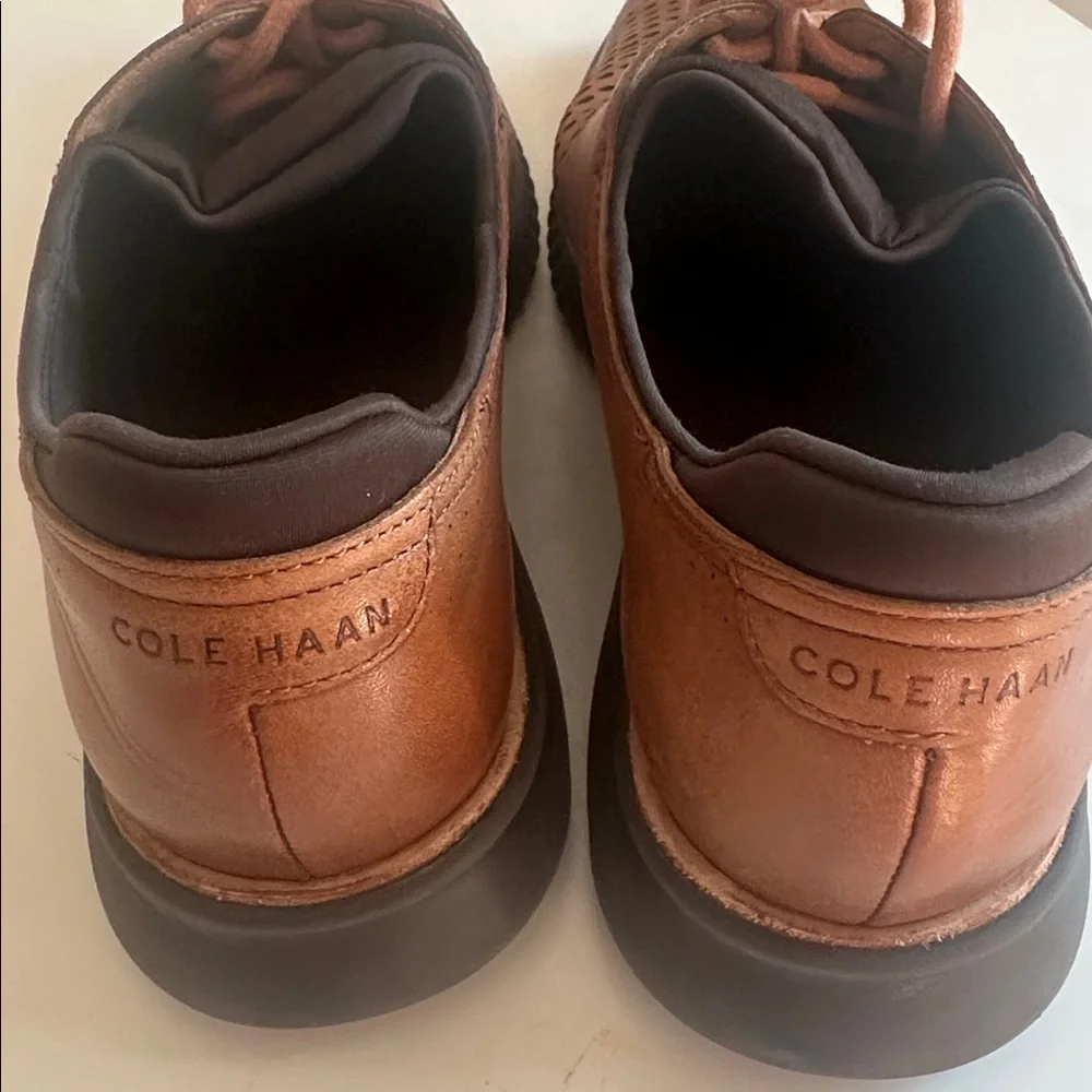 Men's 8.5 brown 2.ZERØGRAND‎ Laser Wingtip Oxfords shoes Dress business formal